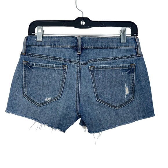 Ann Taylor Loft Womens Distressed Denim Shorts Size 24/00 Raw Hem Casual Summer - Picture 2 of 13